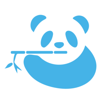 Panda Eating Bamboo Decal (Baby Blue)